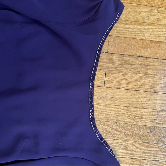Purple chiffon low back mini dress - Picture 3 of 6